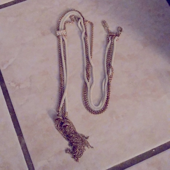 Cream, Gold, and sparkle necklace - Picture 2 of 3